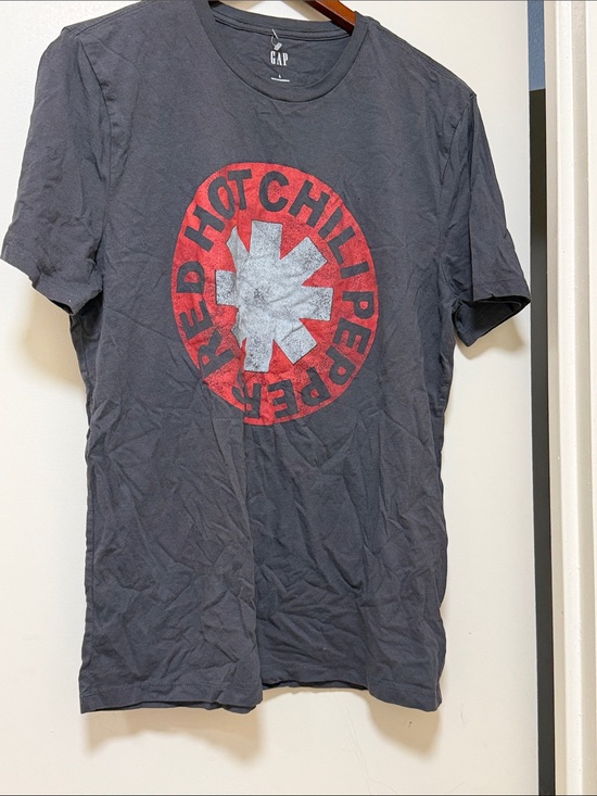 GAP Tops - GAP Black Graphic Band Tee with Red and Gray Logo